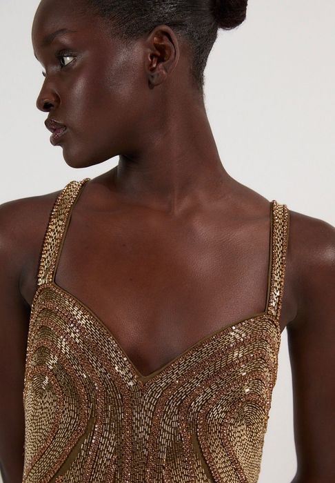 Абитуриентска рокля в златист цвят