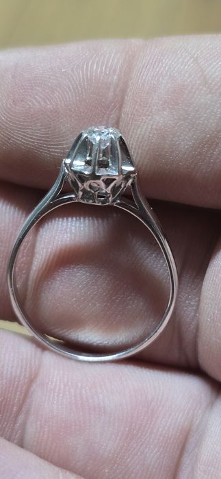 Inel Solitaire aur 18 k Franța diamant 0.30 ct top okazie