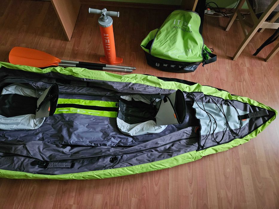 Caiac-canoe gonflabil decathlon 2 persoane