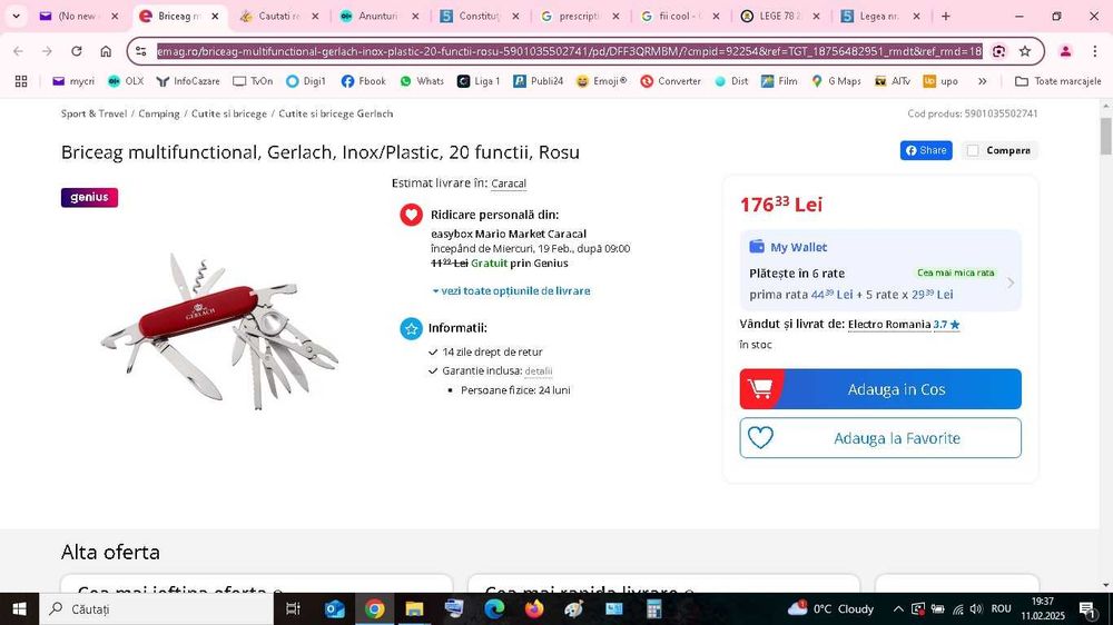 Briceag multifuncțional cu husă - NOU