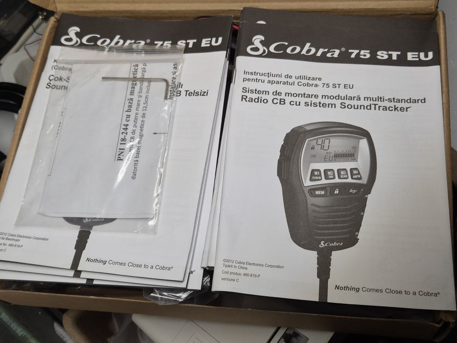 Stație CB Cobra 75 ST AM/FM + antenă PNI inox 66 cm – NOUĂ
