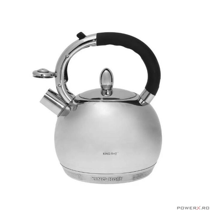 Ceainic argintiu din inox, fierbator traditional, capacitate 3 litri,