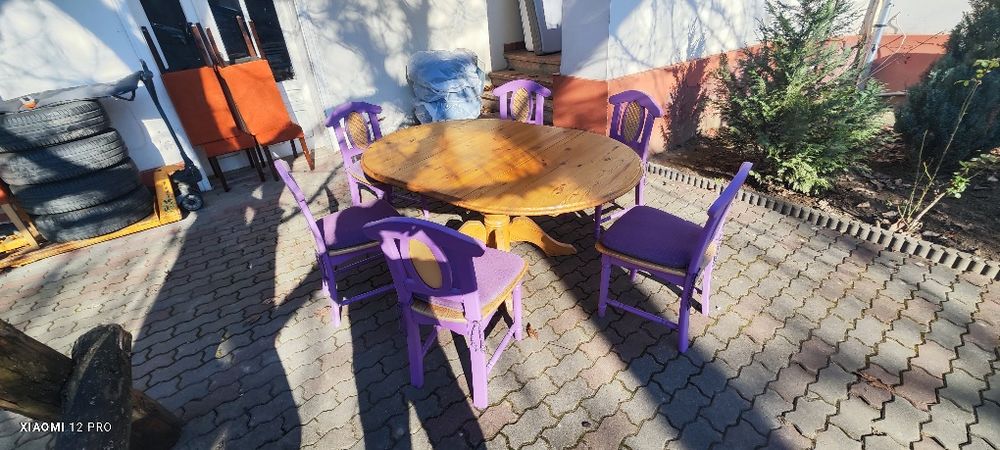 Masă cu 6 scaune MASIV