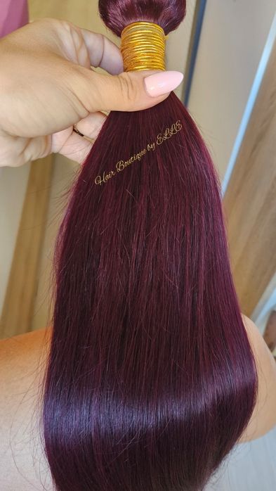 Тъмночервена естествена коса