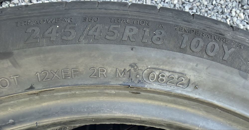2бр 245/45/18 на 7мм с 22дот Момо