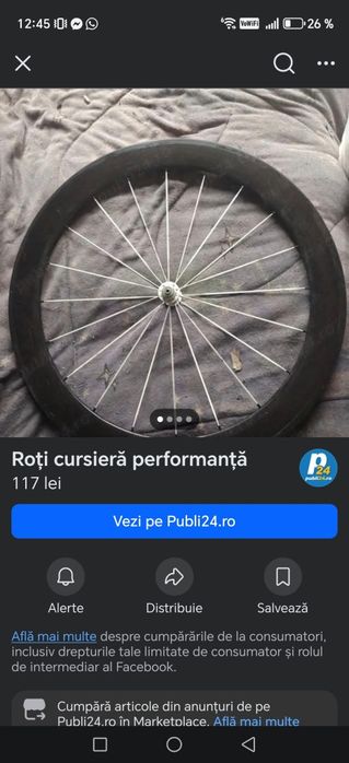 Roată cursieră pro Enve carbon