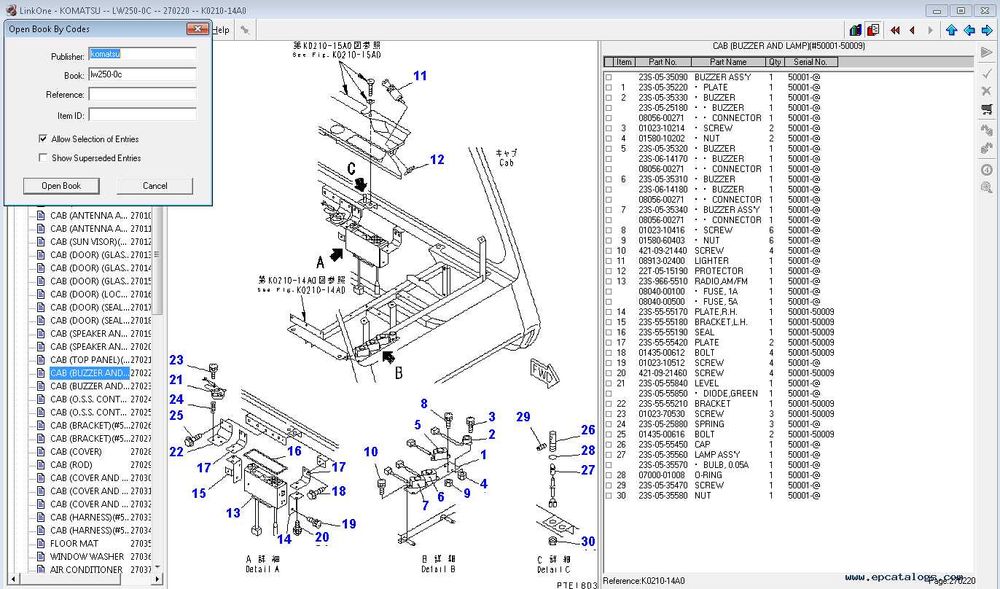 Komatsu LinkOne 2023 - Catalog de piese electronice
