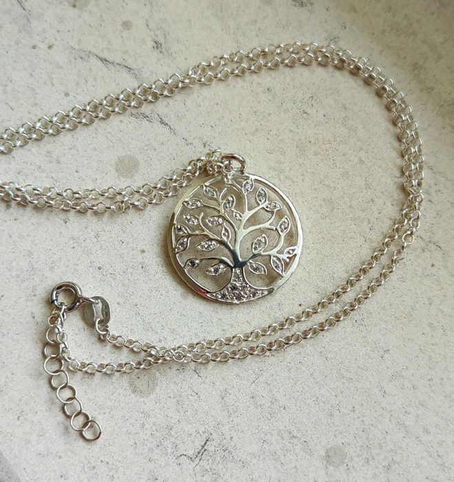 Дървото на живота, сребърно колие, подарък за близък човек, сребро 925