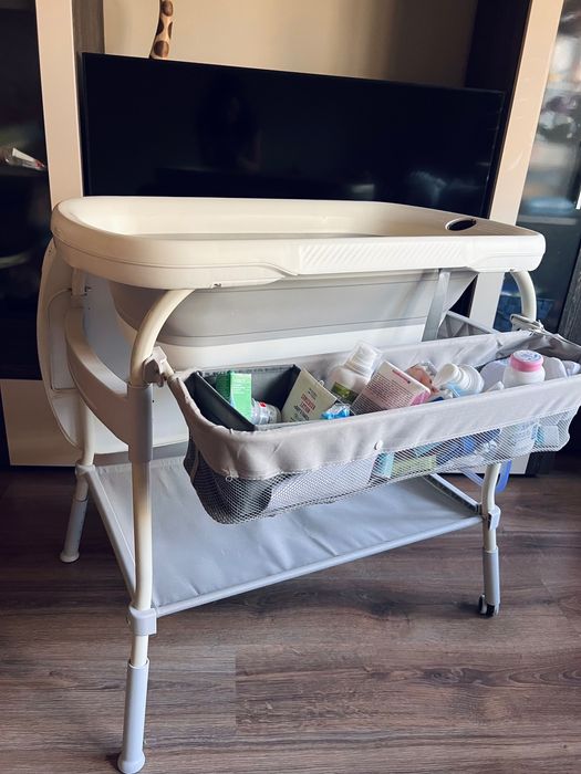 Cangaroo Garda 2в1 бебешка вана с повивалник, стойка, дигитален термометър!