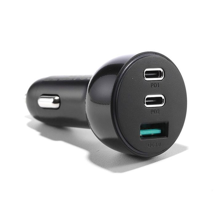 Зарядно за автомобил joyroom 3 port 70w usb, 2 x usb c black (jr-cl26)
