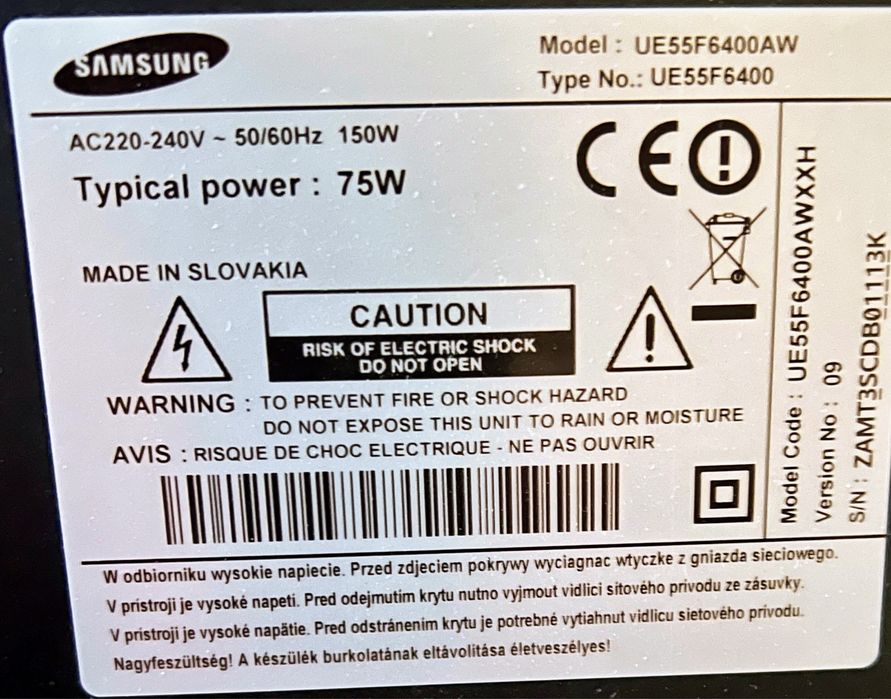 Tv Samsung 3D UE55F6400awxxh