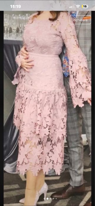 Rochie de ocazie roz pudra