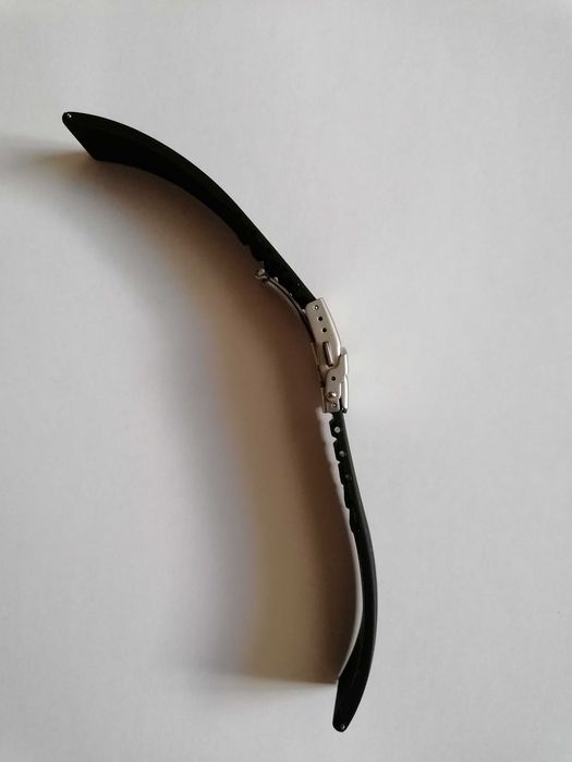 Bratara Ceas silicon 22mm Curea neagra catarama deployant fluture
