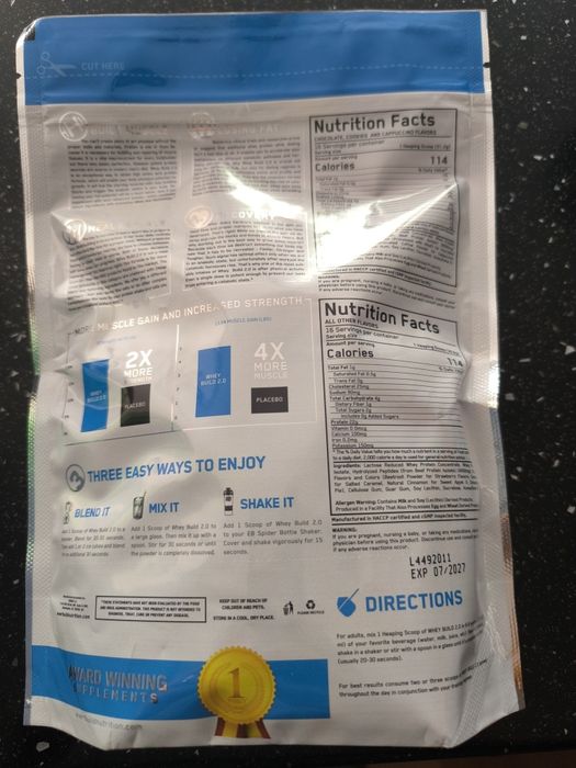 Everbuild Nutrition – Whey Build 2.0 (Advanced Protein Shake), вкус Chocolate Fusion, в опаковка от 1.10 LBS (500 грама)