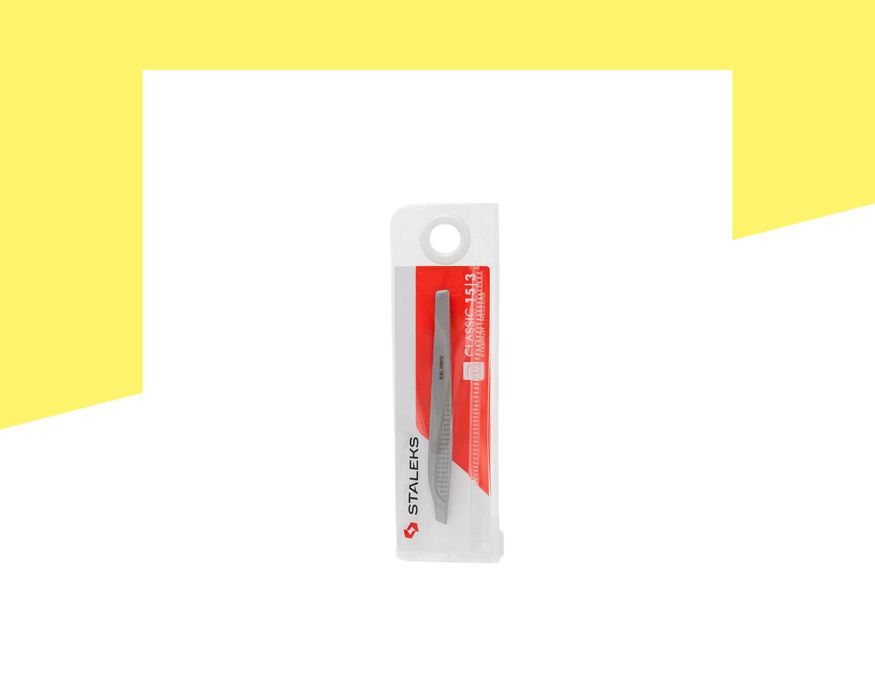 Скосена пинсета за вежди Staleks Classic TC-15/3