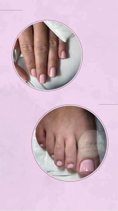 Unghii cu gel si oja semipermanenta/ pedichiura