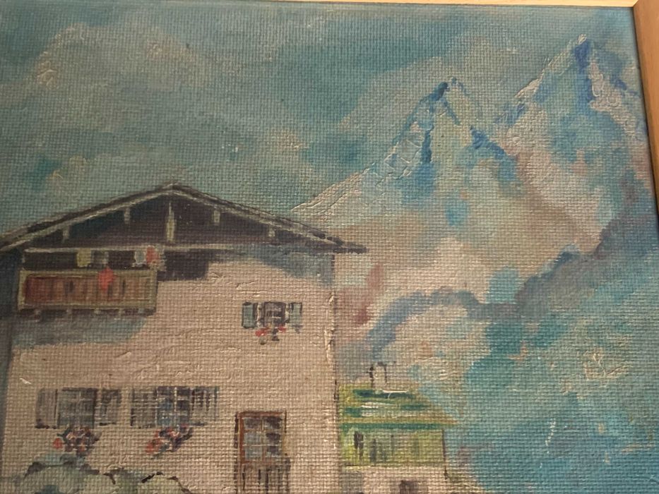 стара картина  планински пейзаж