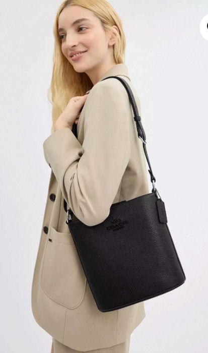 Сумка  Bucket Bag, COACH, кожаная, новая