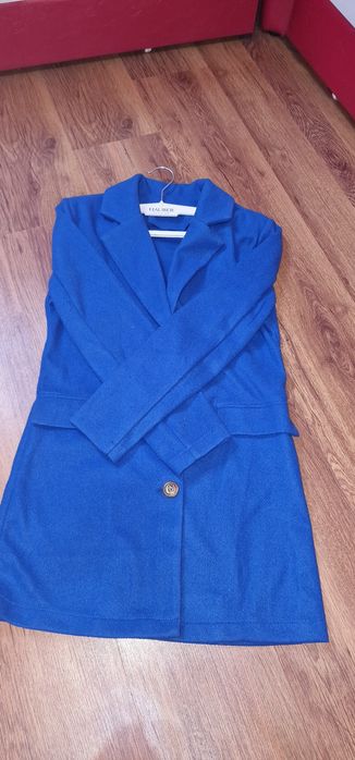 Sacou lung albastru