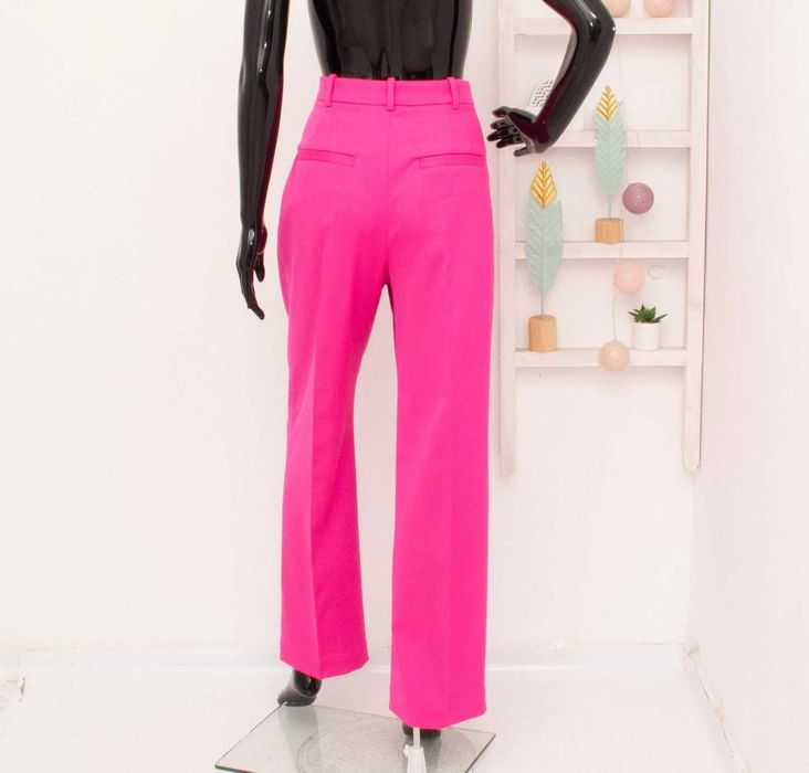 & Other Stories оригинален дамски панталон цикламен вълнен широк 40