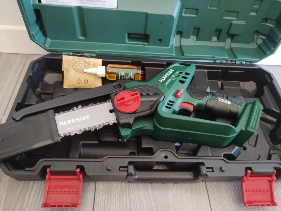 Mini drujba 20 V Parkside fierastrau crengi cu lant de rezerva