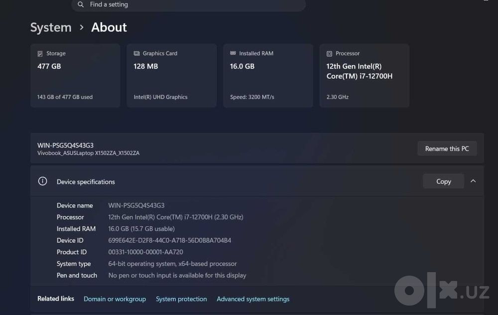 Asus Vivobook X1502ZA 16/512 core i7