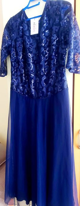 Нова официална рокля тъмно синя 46размер