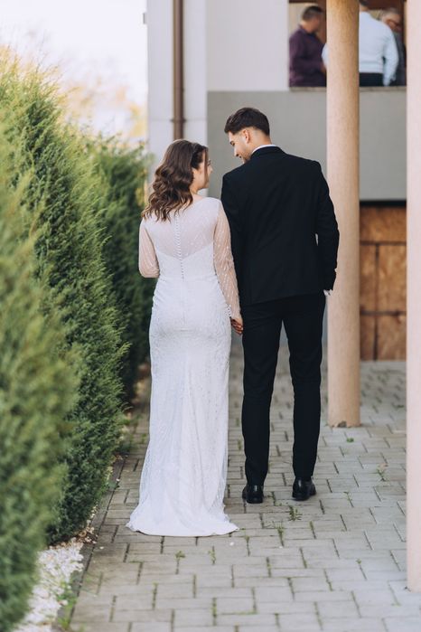 Rochie de mireasa tip sirenă mărimea S + voal