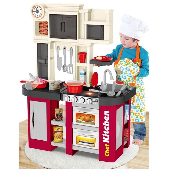 Детска кухня с ефект на течаща вода с 58 аксесоара