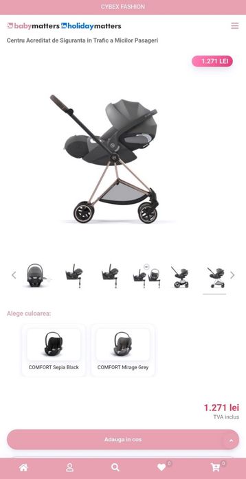 Scoică auto Cybex Platinum Cloud T i-Size pentru copii, 0-24 luni