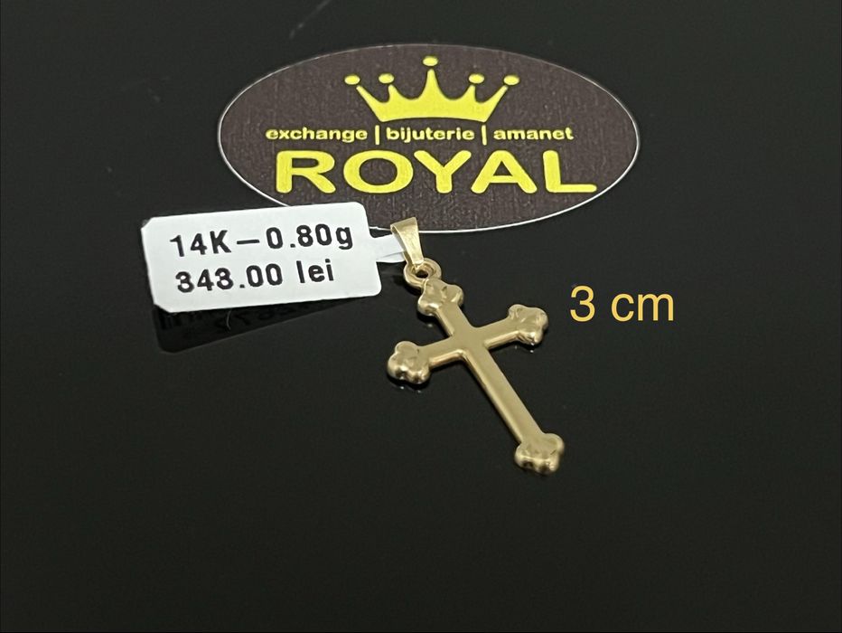 Bijuteria Royal CB : Pandantiv cruce aur 14K 0,80 grame