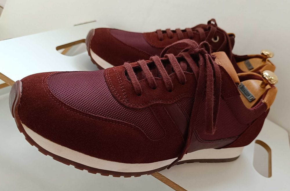 Pantofi sport casual 44 45 premium Hackett NOI piele naturala moale