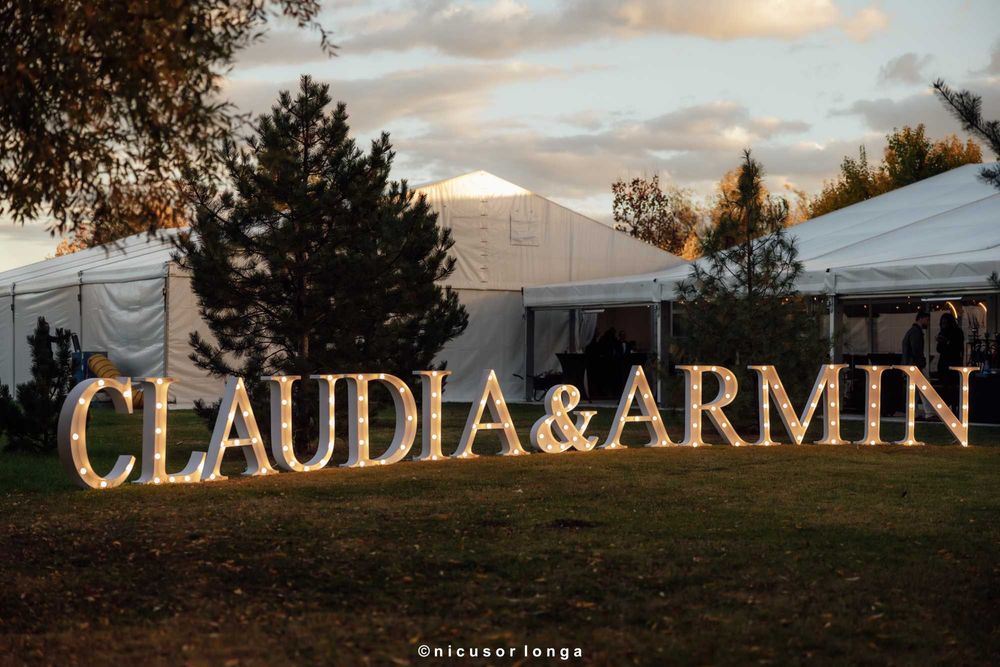 Litere și cifre volumetrice luminoase - nuntă - botez - aniversări