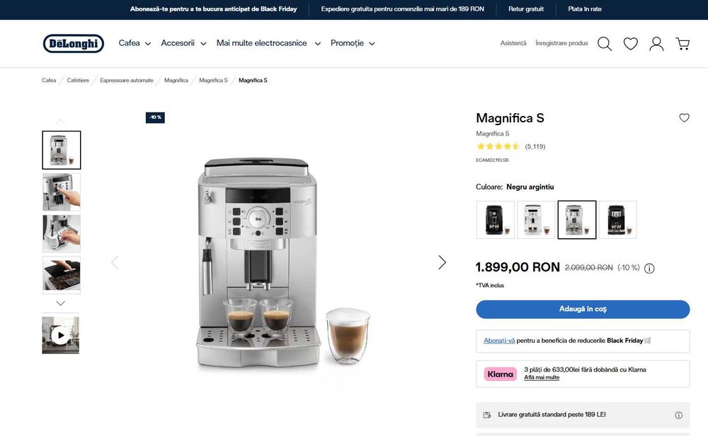 Espresor automat cafea Delonghi Magnifica S