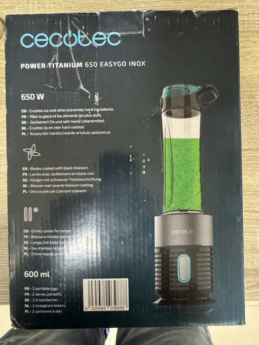 Блендер Cecotec Power Titanium 650 EasyGo Inox 650W