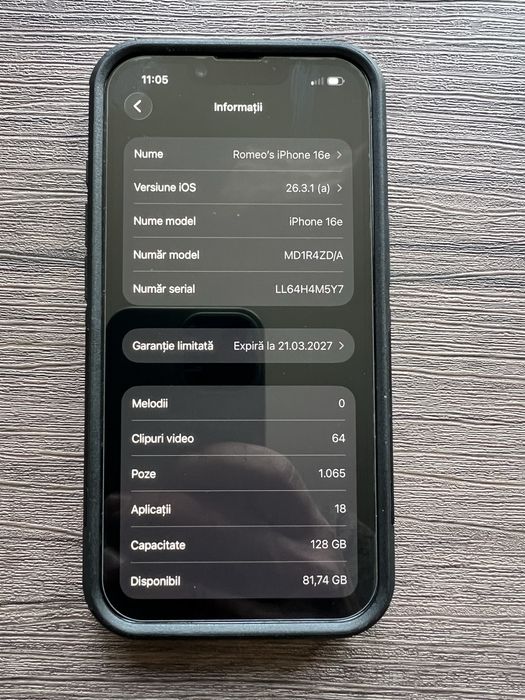 Iphone 16e NOU cu GARANTIE - 2200 lei