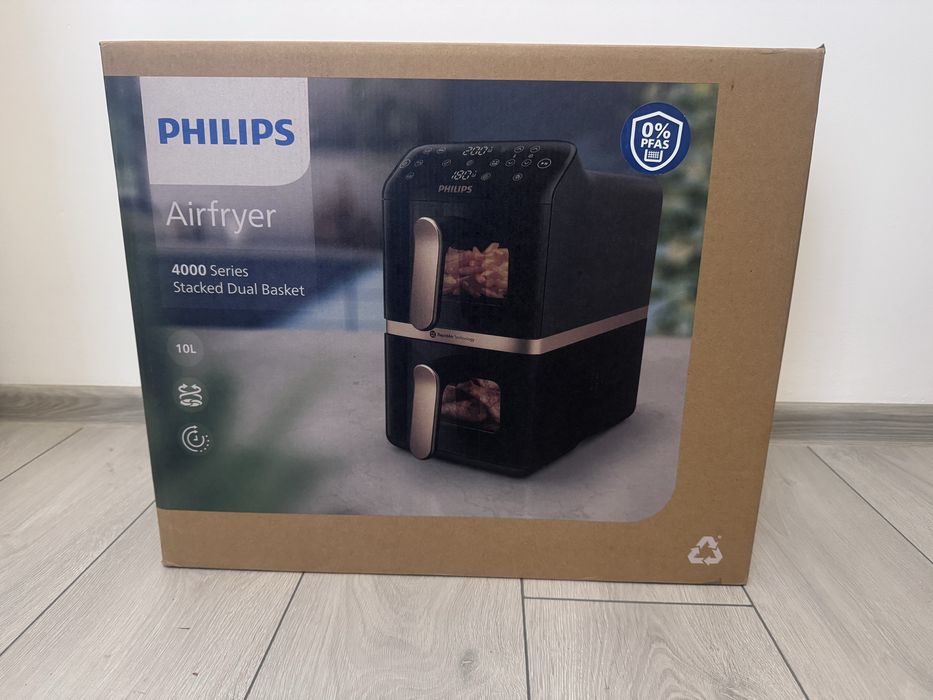 Friteuza cu aer cald, dubla, Philips Seria 4000-Sigilata