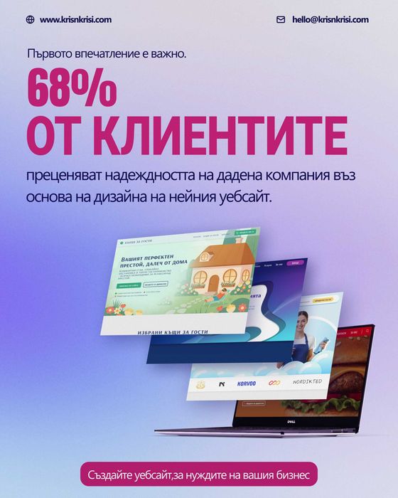 Професионален уебсайт за Вашия бизнес – Готов за минути, тествайте БЕЗПЛАТНО! Най-евтина поддръжка на пазара.