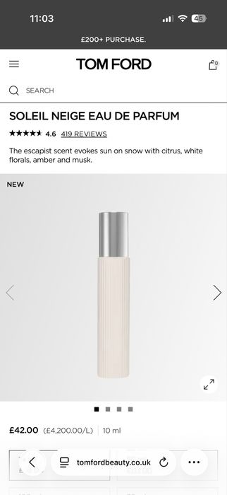 Tom Ford Private Blend SOLEIL NEIGE 10ml Eau de parfum