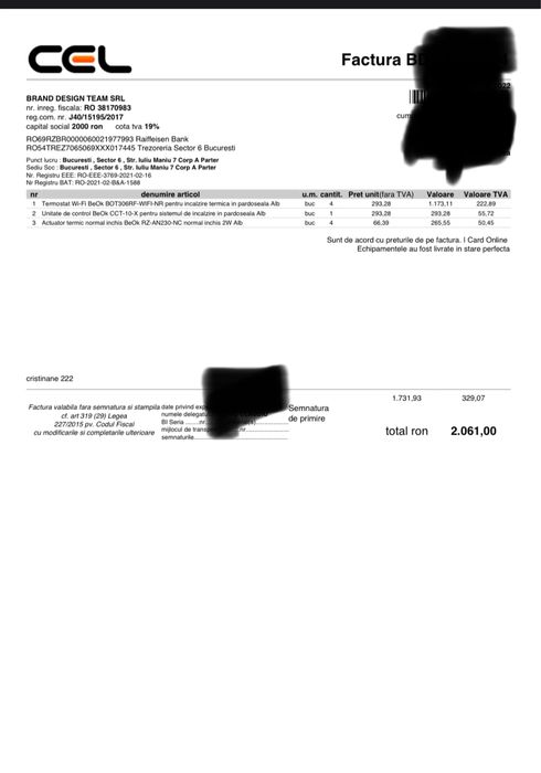 Termostat Wi-Fi BeOk BOT306RF-WIFI