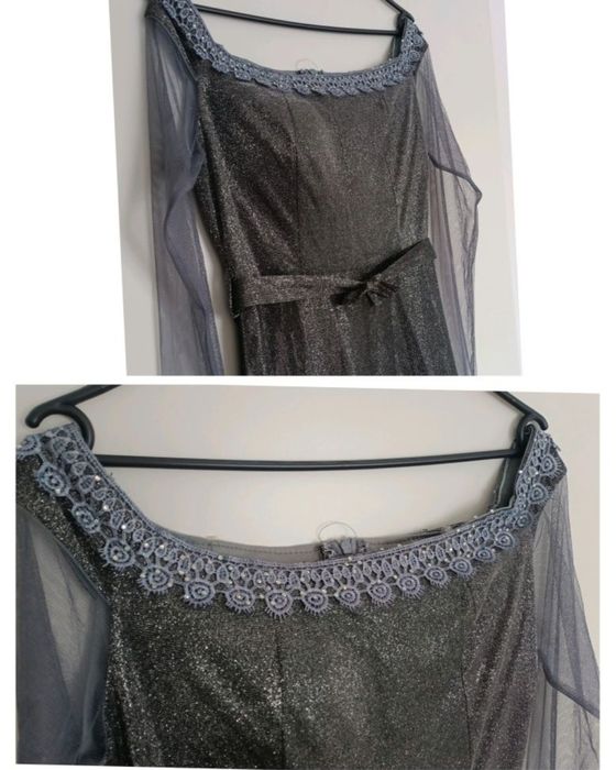 Rochie eleganta argintie