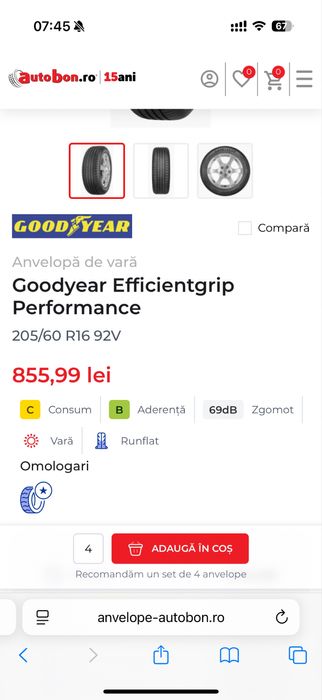 Anvelope Vara Goodyear Efficientgrip Performance 205/60R16 96W