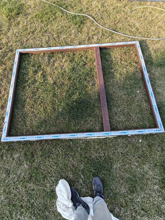 PVC дограма 150х205 / 135х205 – златен дъб – 3 бр. 110 evro за всичко