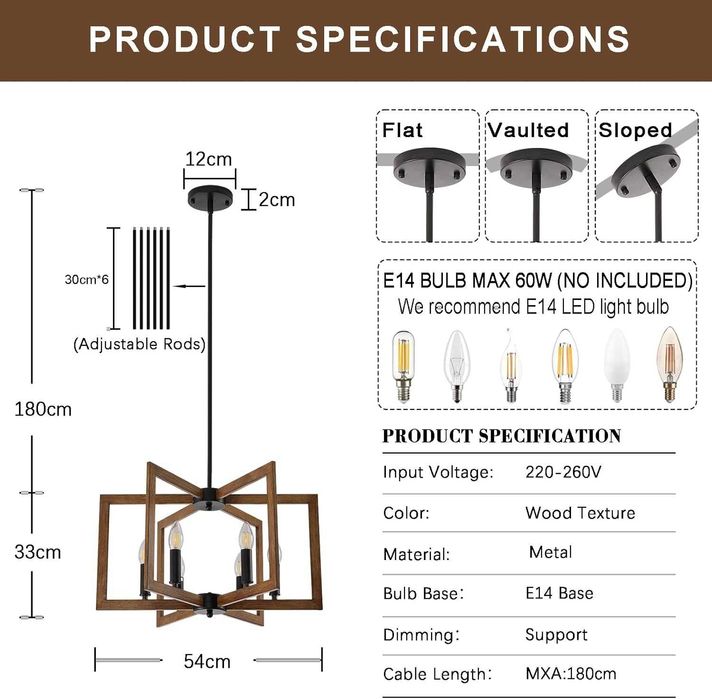 Lustra Vitange E14 cu 6 socluri