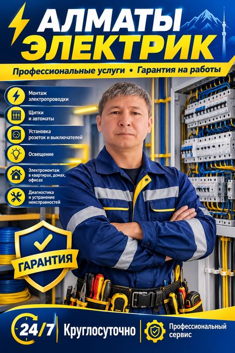 Электрик Алматы  24/7 .