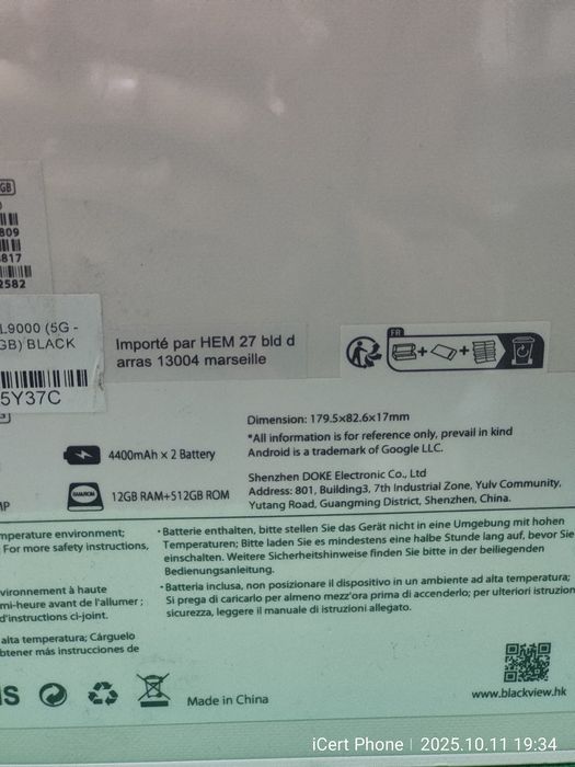 Telefon mobil Blackview BL9000 Black sigilat 512GB * Garantie *