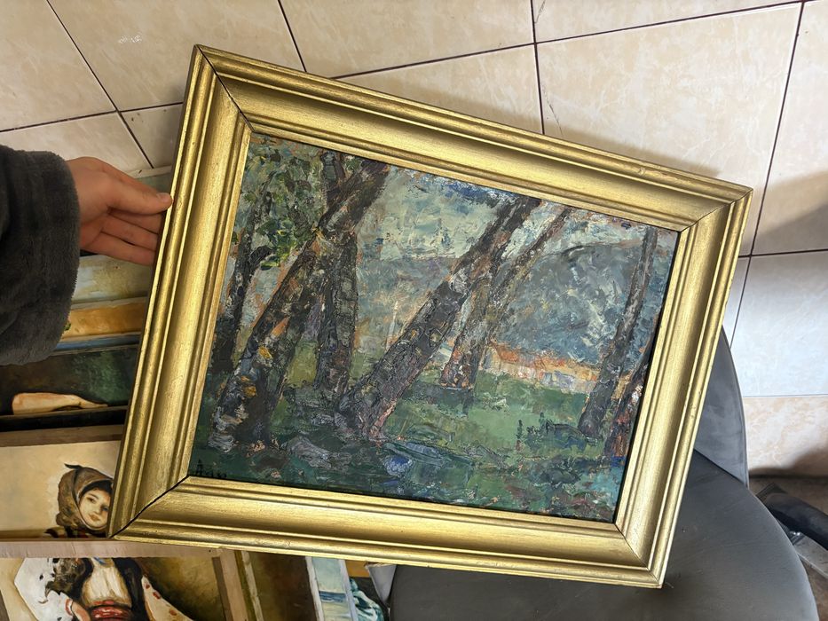 Set 6 tablouri pictate manual ulei  cimpoesu 249 Lei bucata