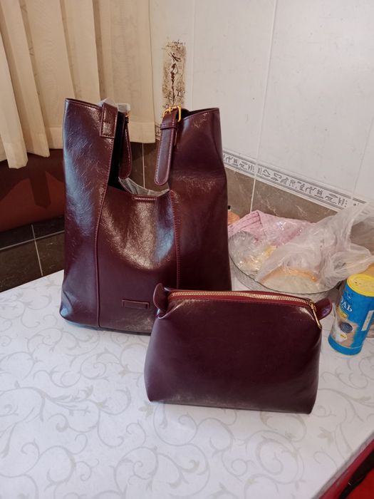 Сумка шоппер кожаная