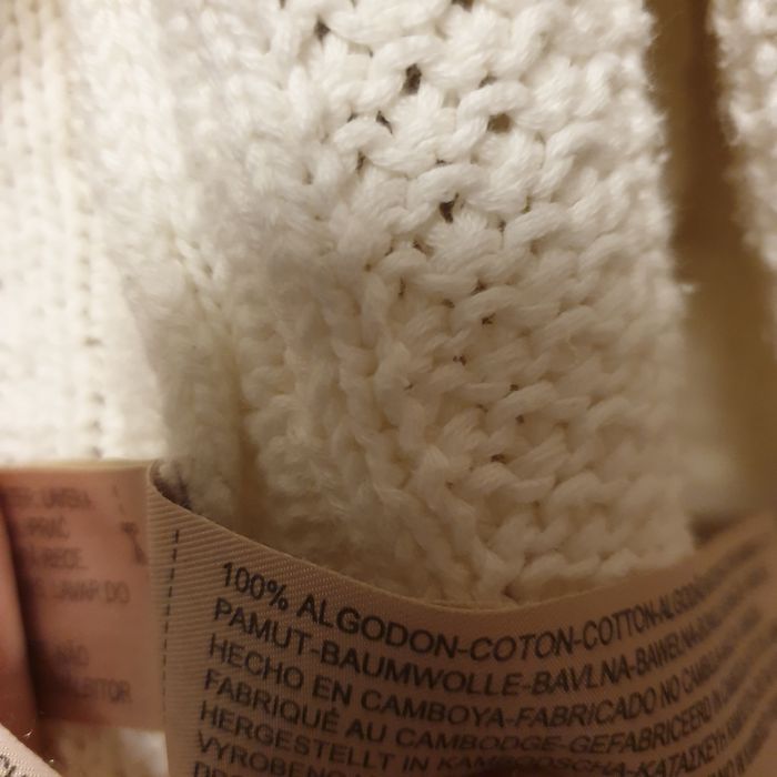 Cardigan tricotat crem Massimo Dutti