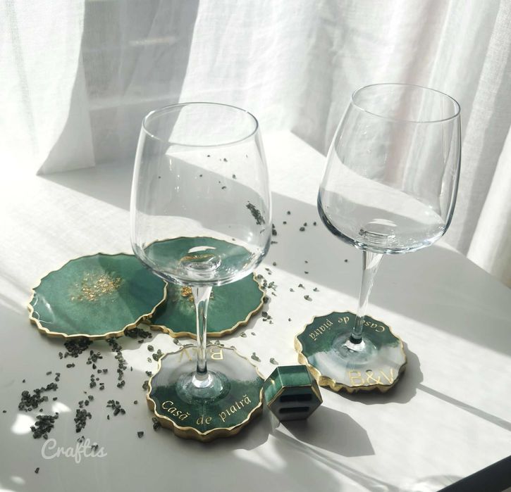 Coaster/suport pahare din rasina epoxidica, cadoul perfect!